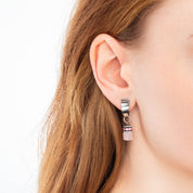 EAR ME UP Charm GeoCUBE® argento-rosa