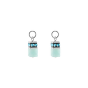 EAR ME UP Charm GeoCUBE® argento-acqua