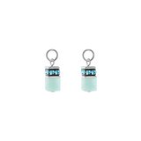EAR ME UP Charm GeoCUBE® argento-acqua
