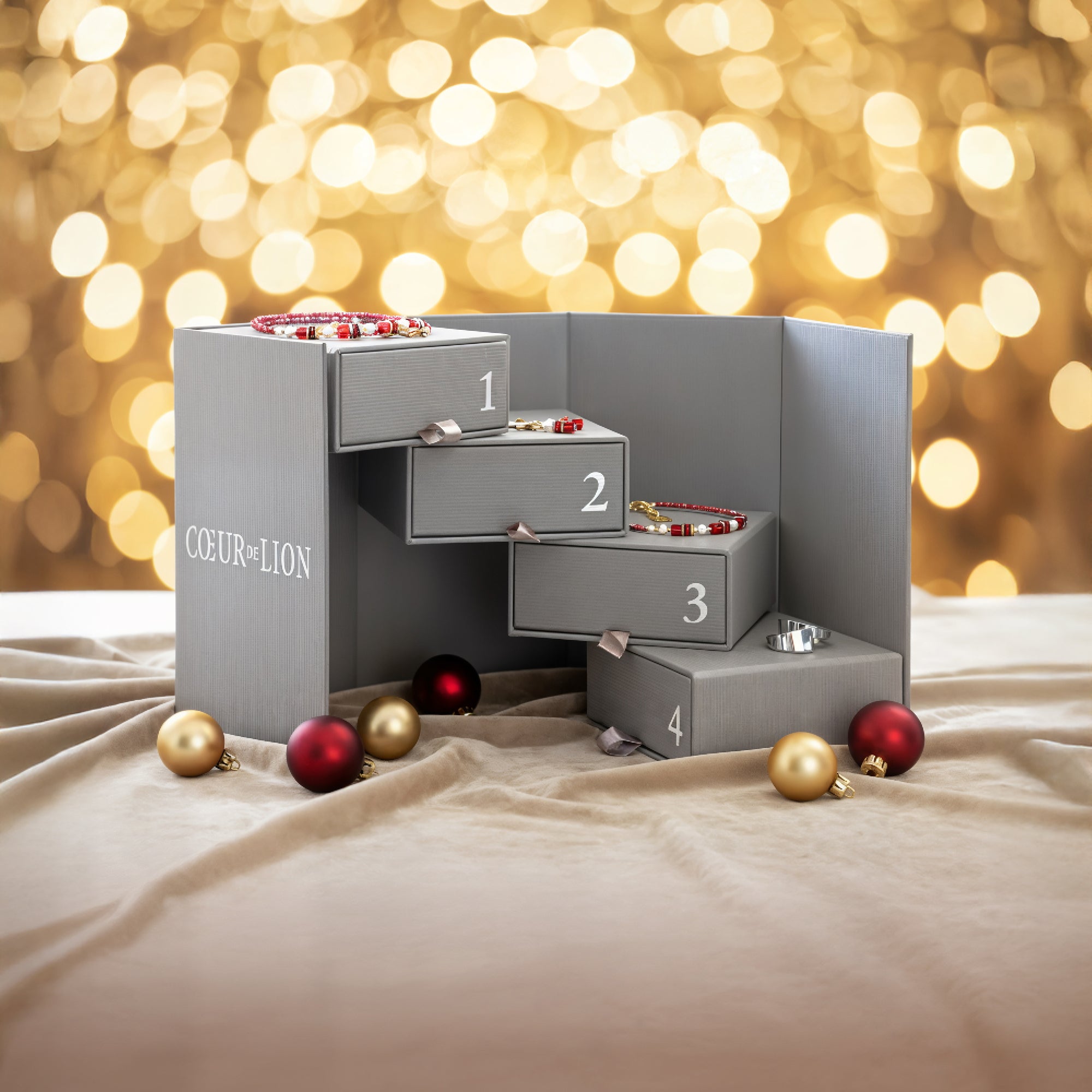 Calendario dell'Avvento Wave Festive argento