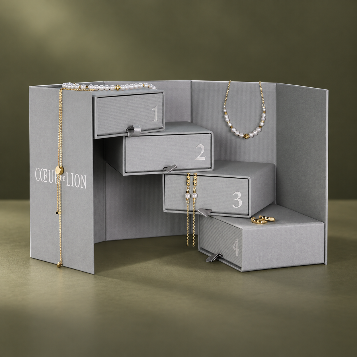 Calendario dell’Avvento Pearl Spike oro-bianco