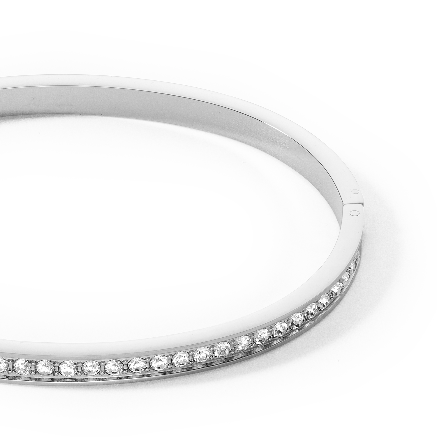 Bracciale rigido in acciaio inossidabile e cristalli argento-cristallo 17