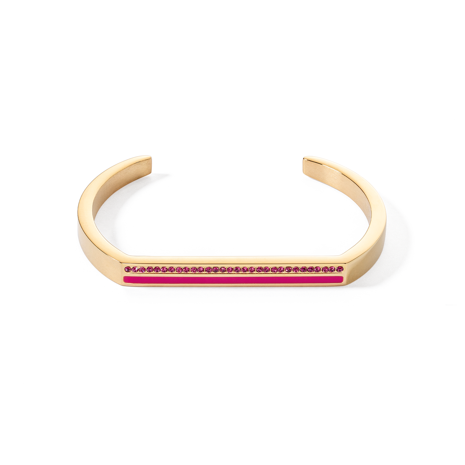 Bracciale Cuff Square Stripes oro-rosa