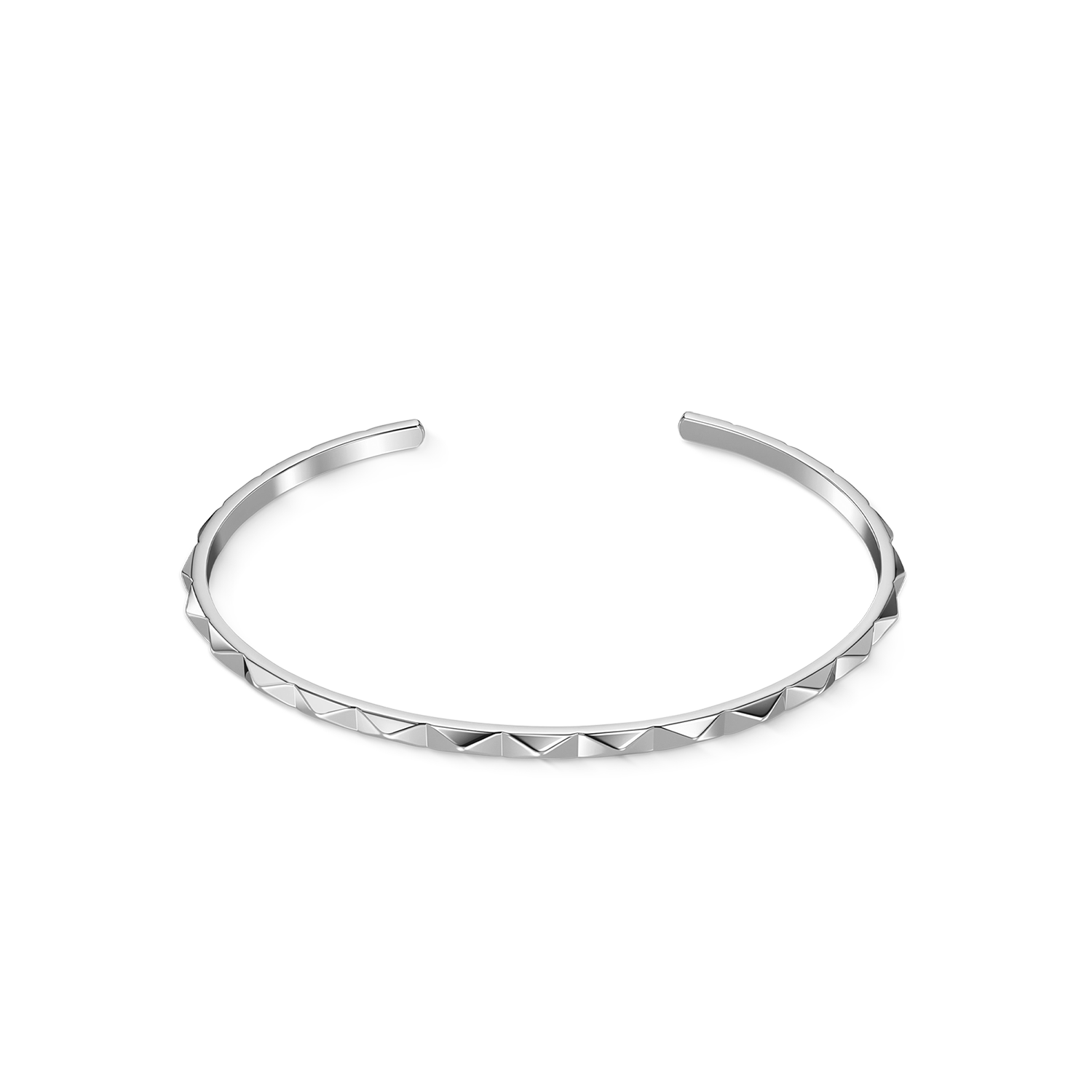 Bracciale rigido aperto Spikes argento