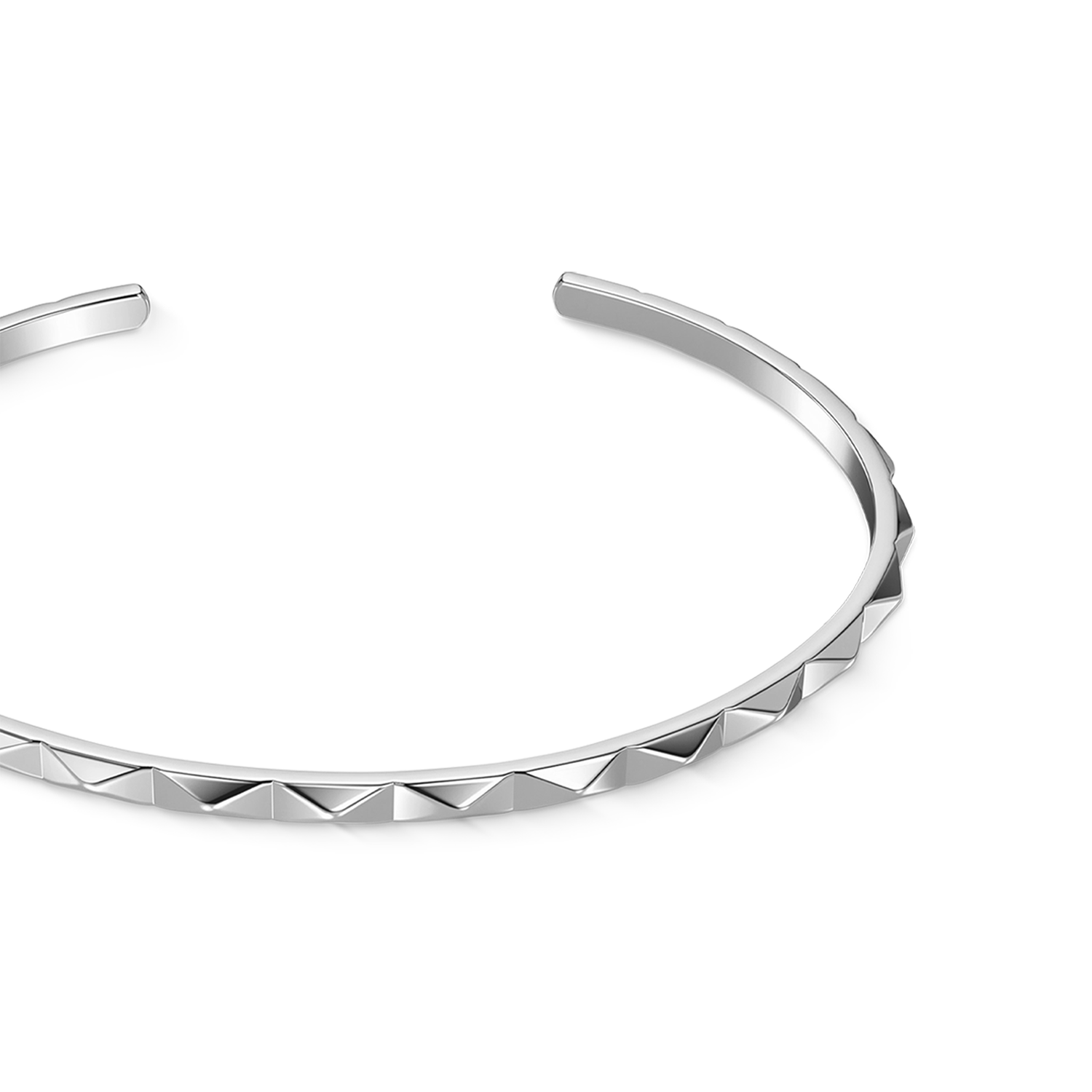 Bracciale rigido aperto Spikes argento