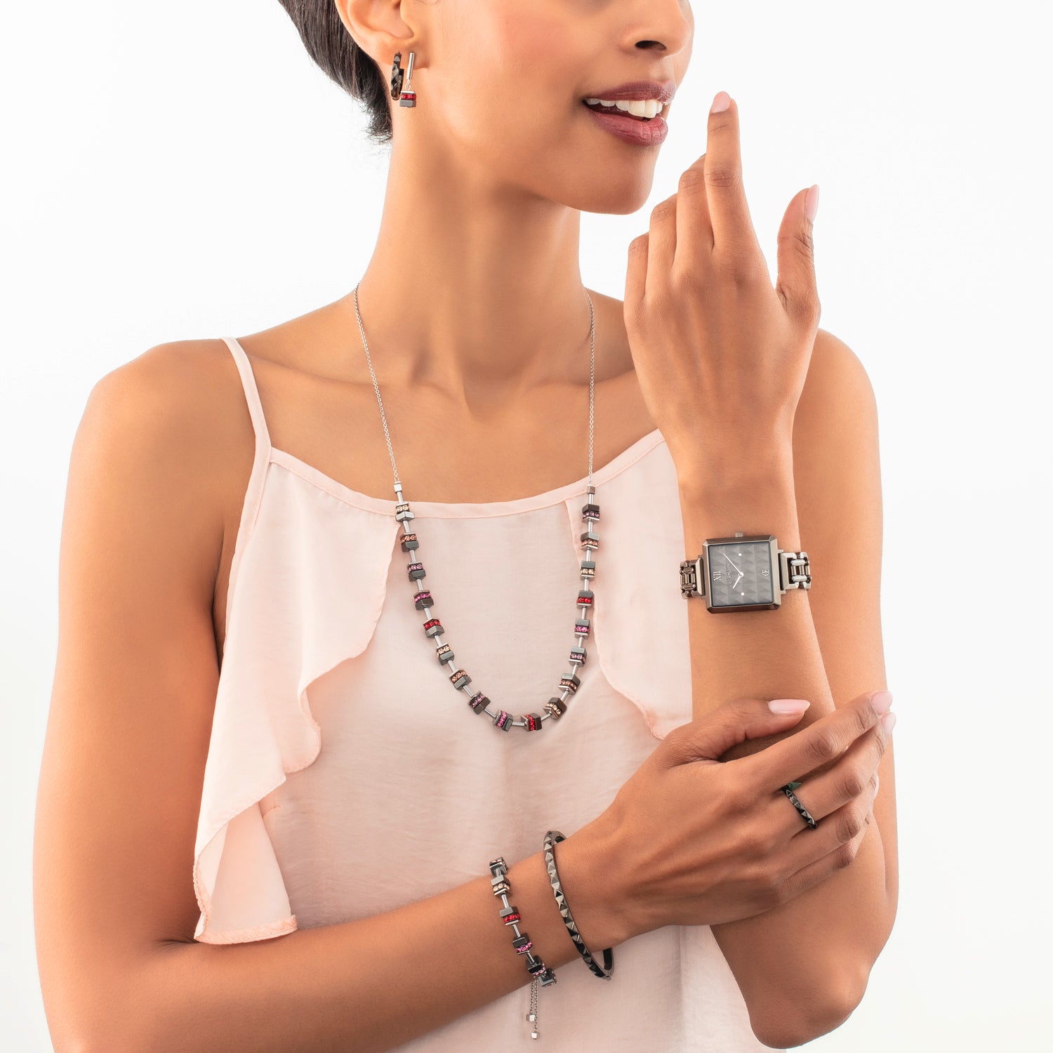 Orecchini creoli Spikes 23 antracite