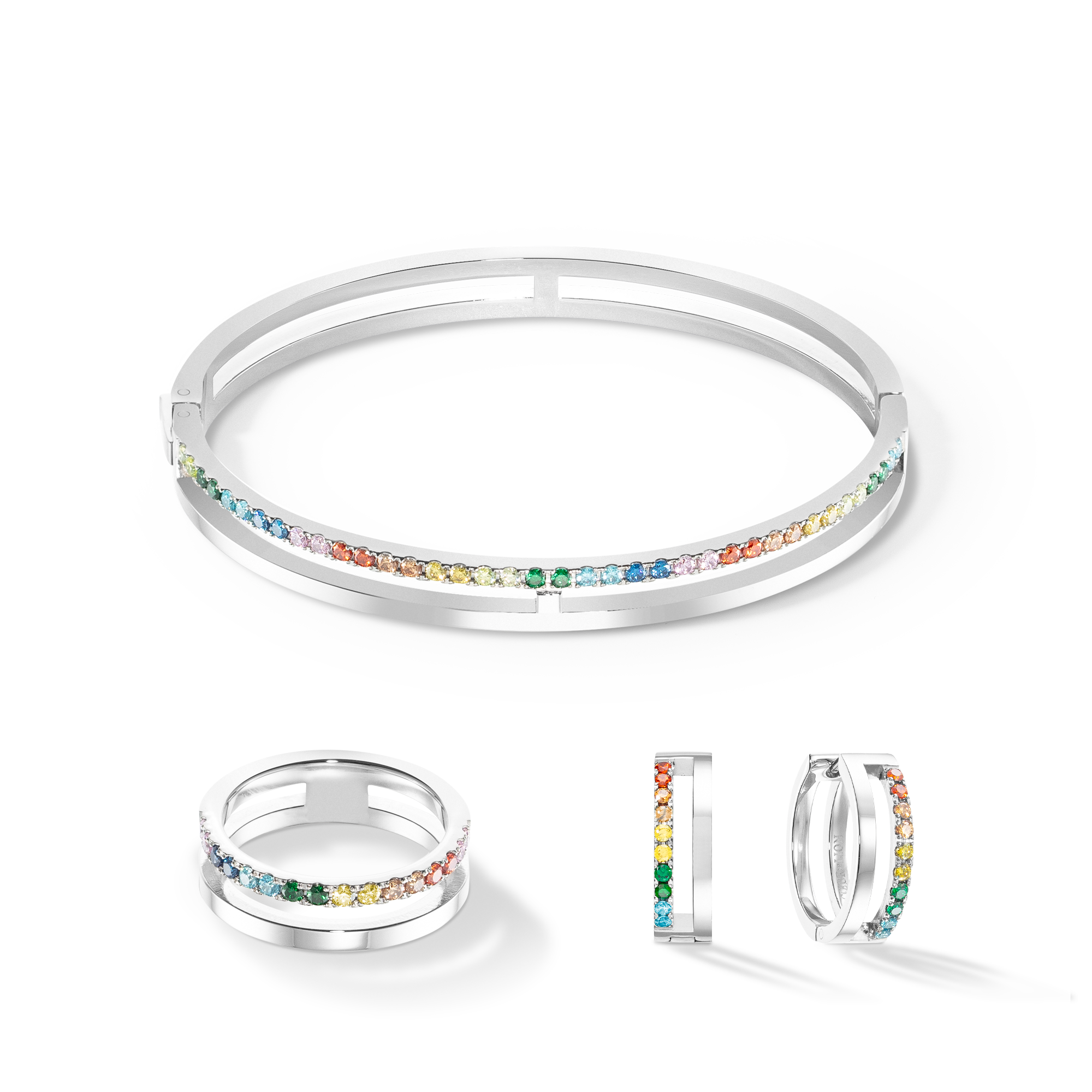 Eternal Unity orecchini a cerchio argento-multicolore
