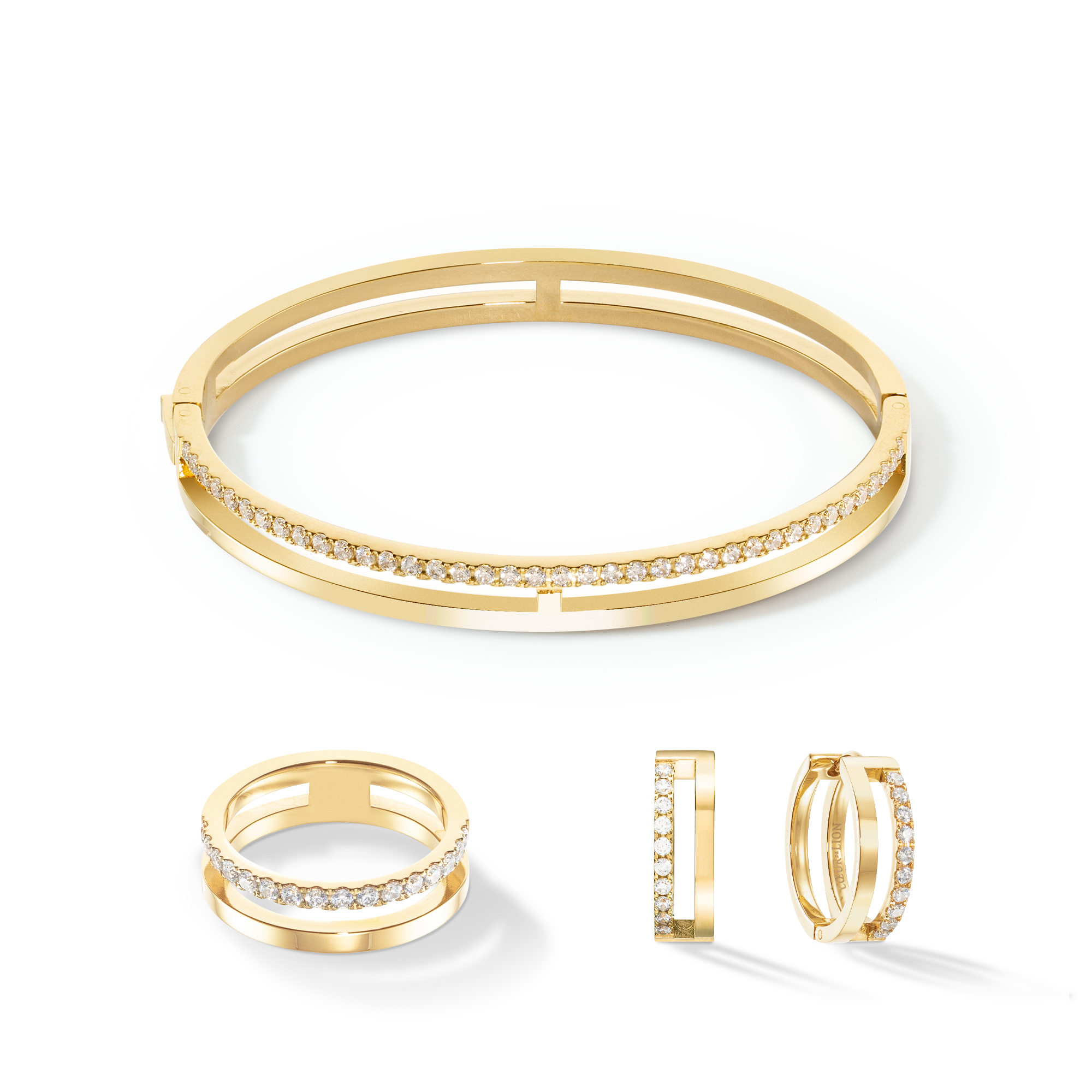 Eternal Unity orecchini a cerchio oro-cristallo