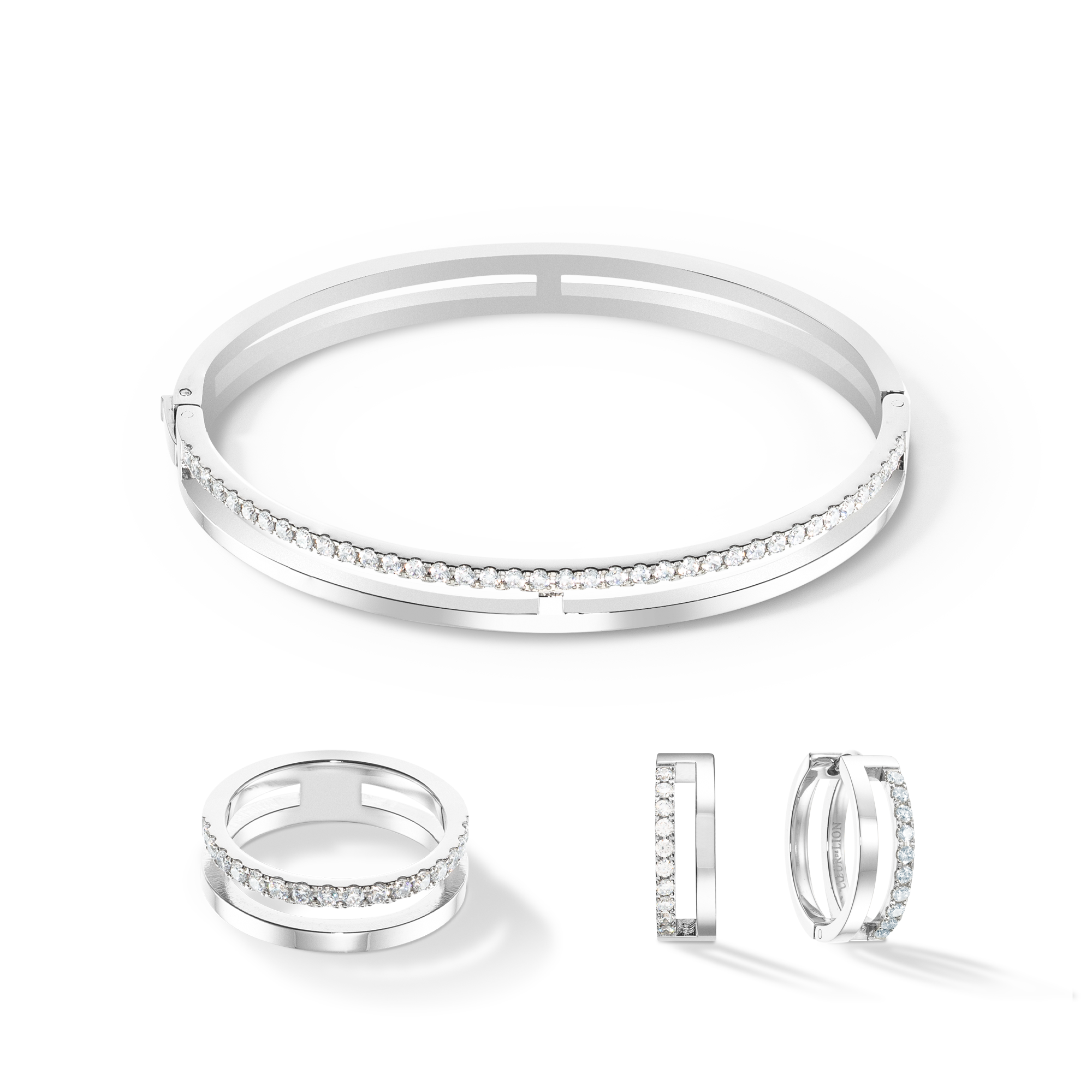 Eternal Unity orecchini a cerchio argento-cristallo