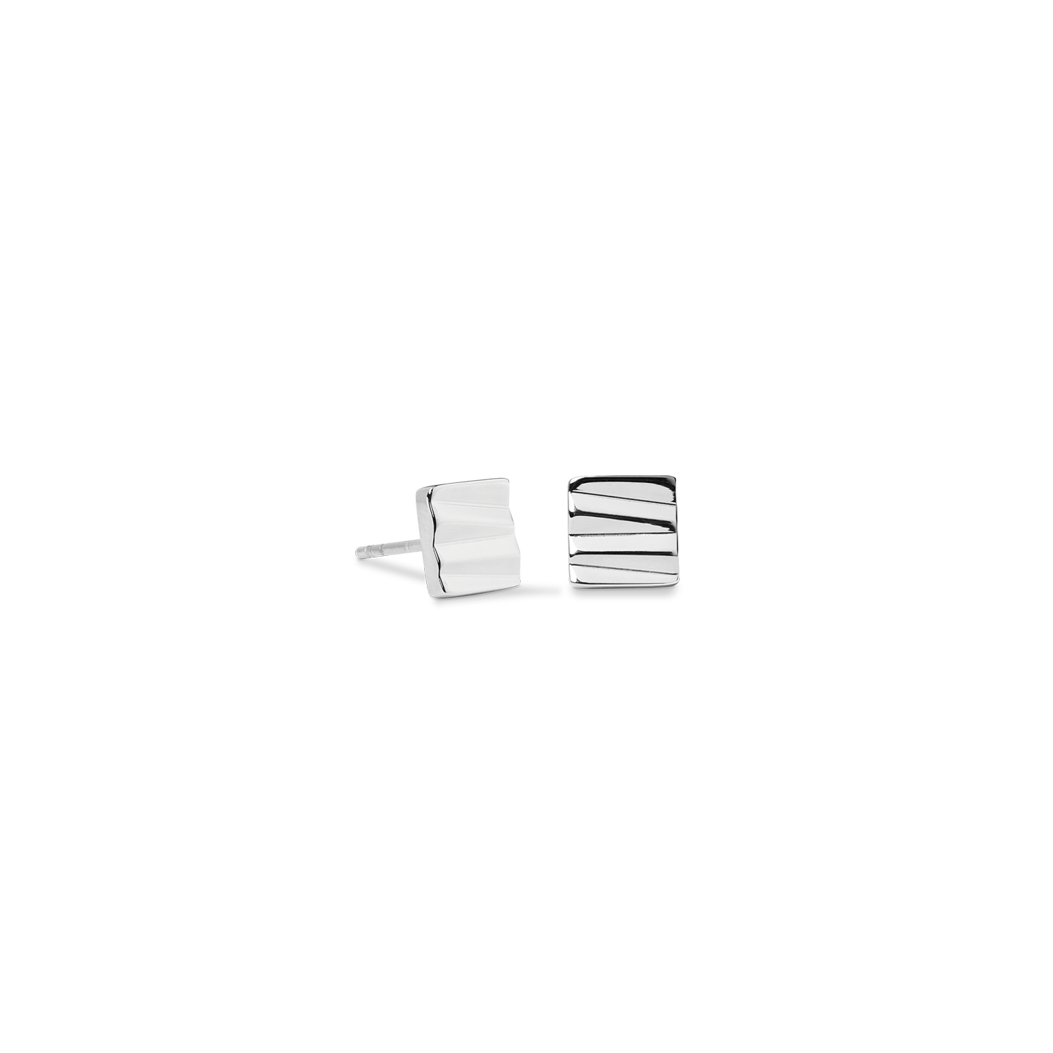 Orecchini a buco Square Wave argento