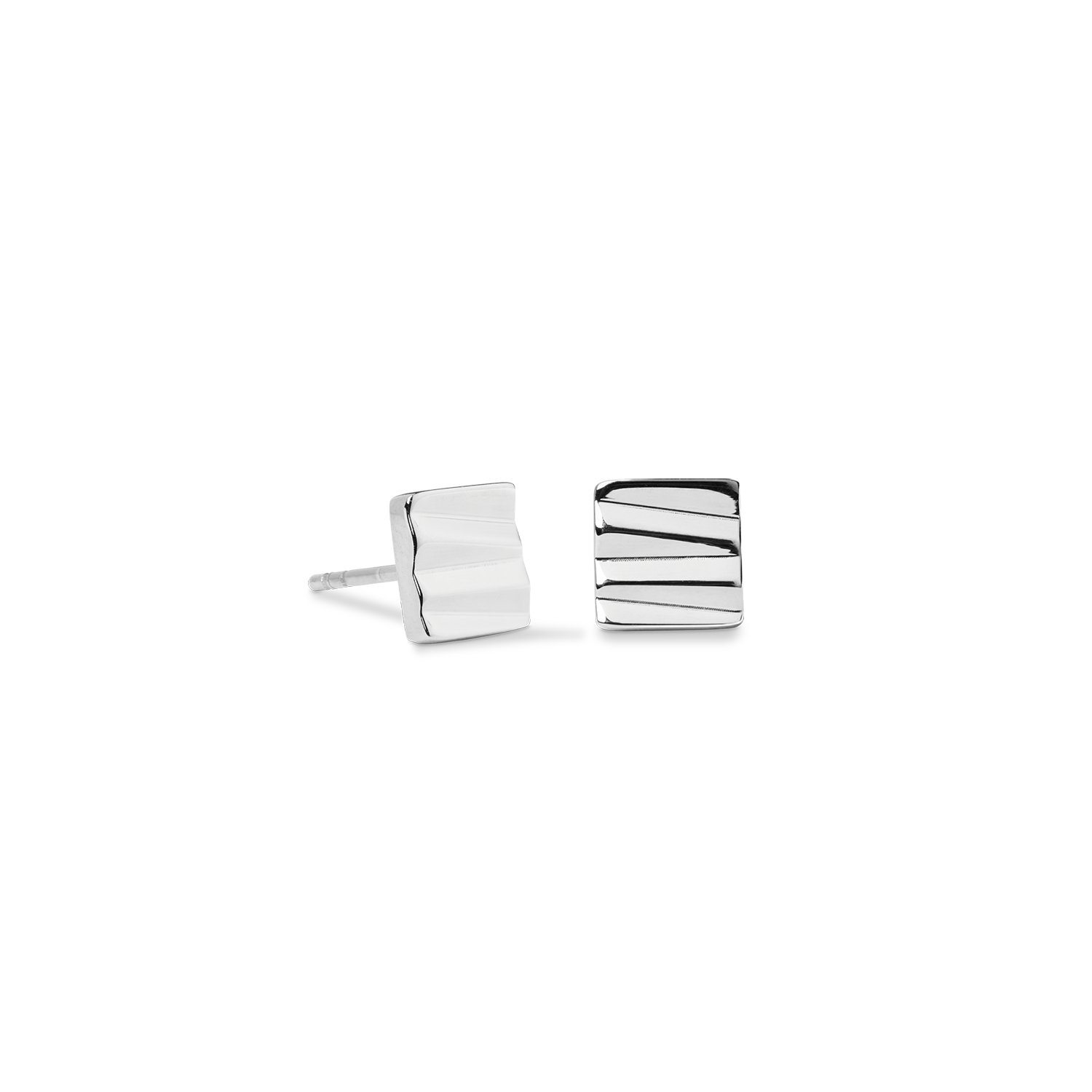 Orecchini a buco Square Wave argento