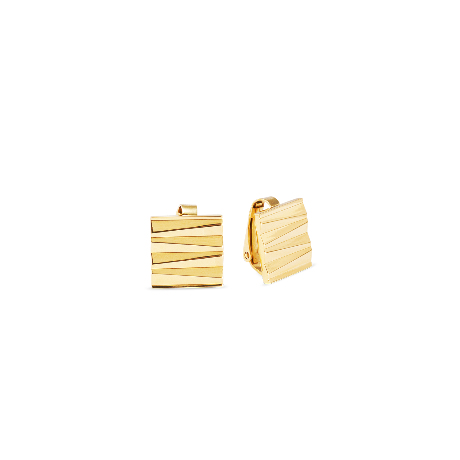 Orecchini a clip Square Wave Gold