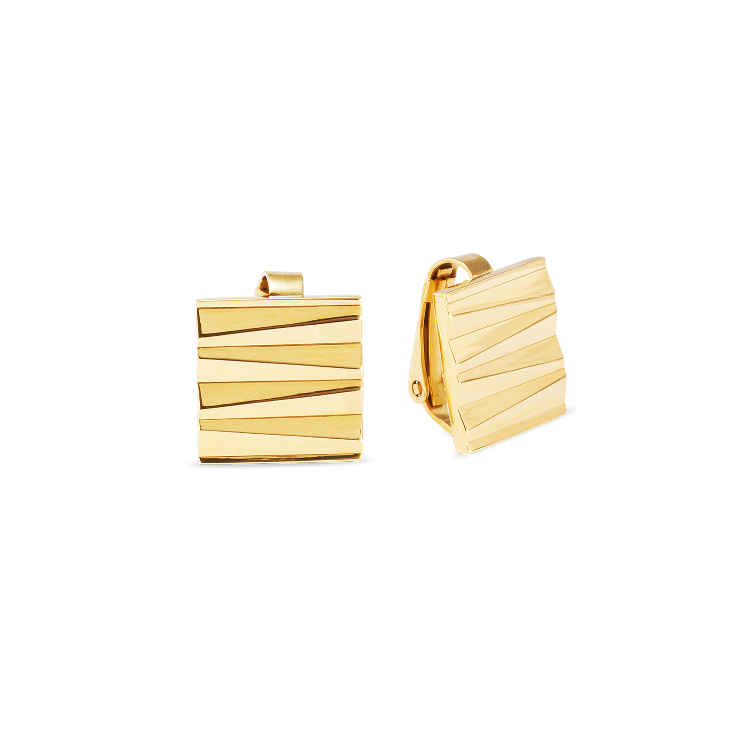 Orecchini a clip Square Wave Gold