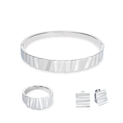 Orecchini a clip Square Wave Silber