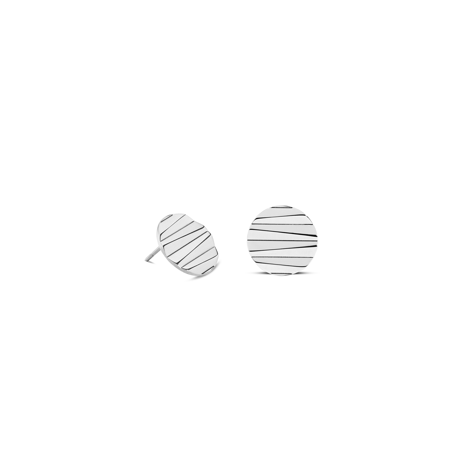 Orecchini a buco Round Wave Silber