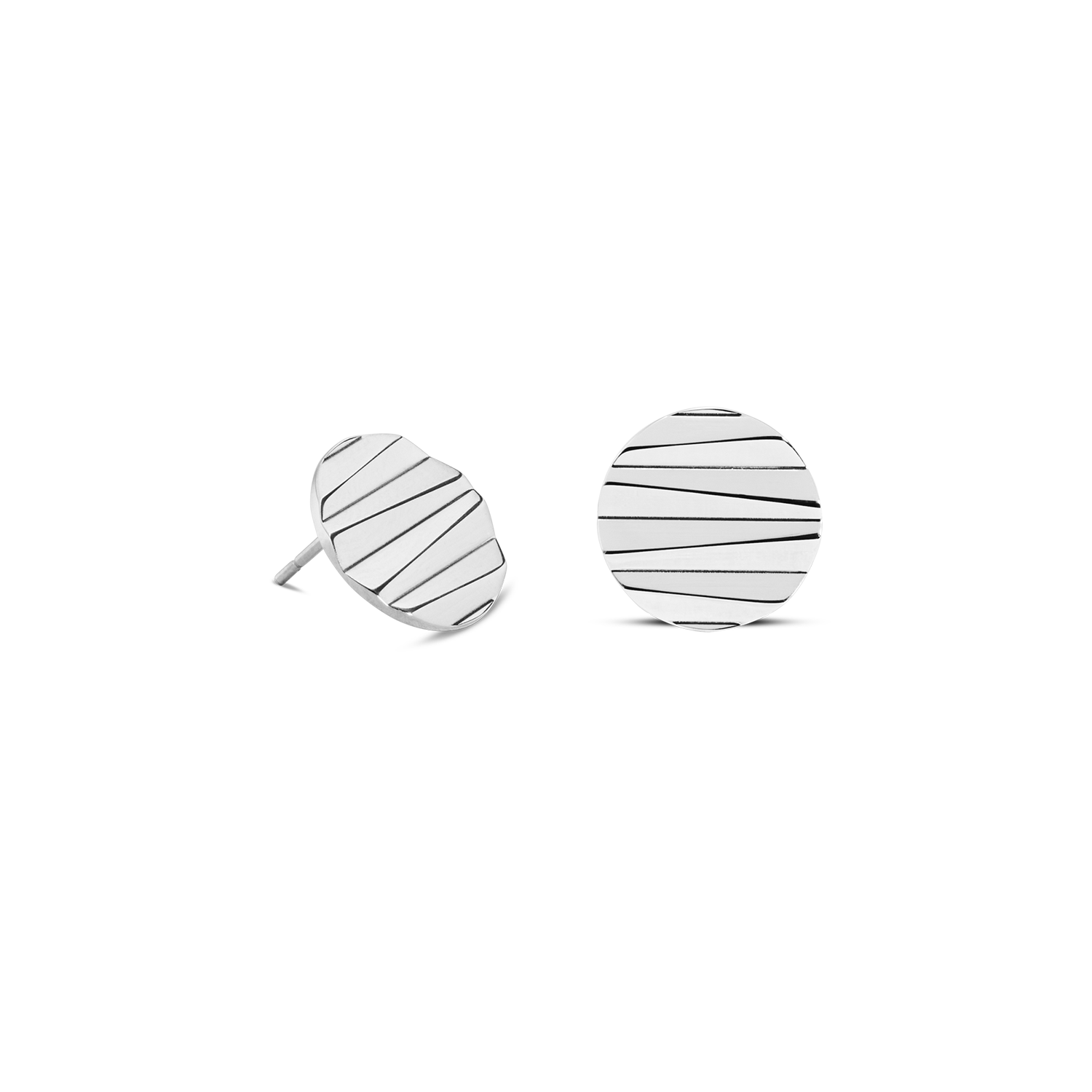 Orecchini a buco Round Wave Silber