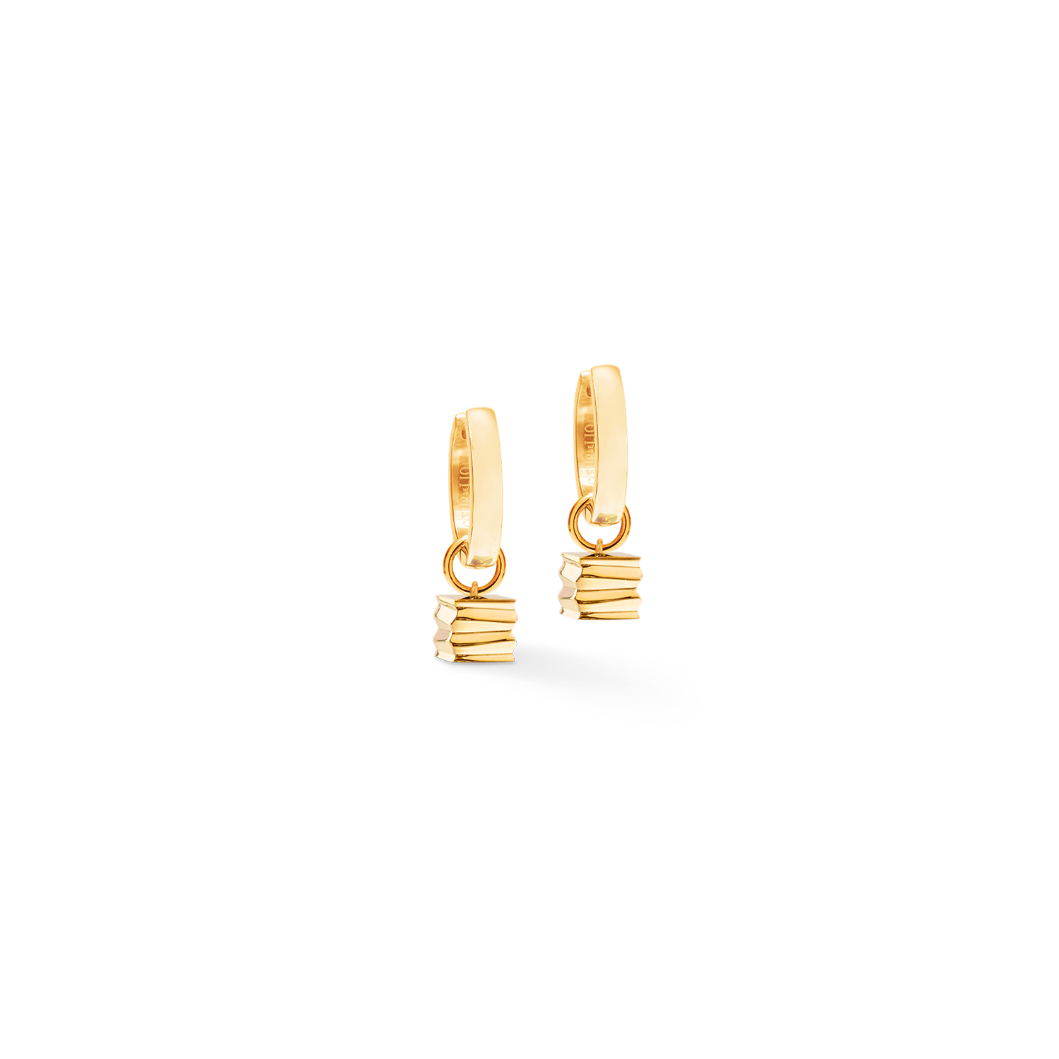 Orecchini creoli Wave Cube oro