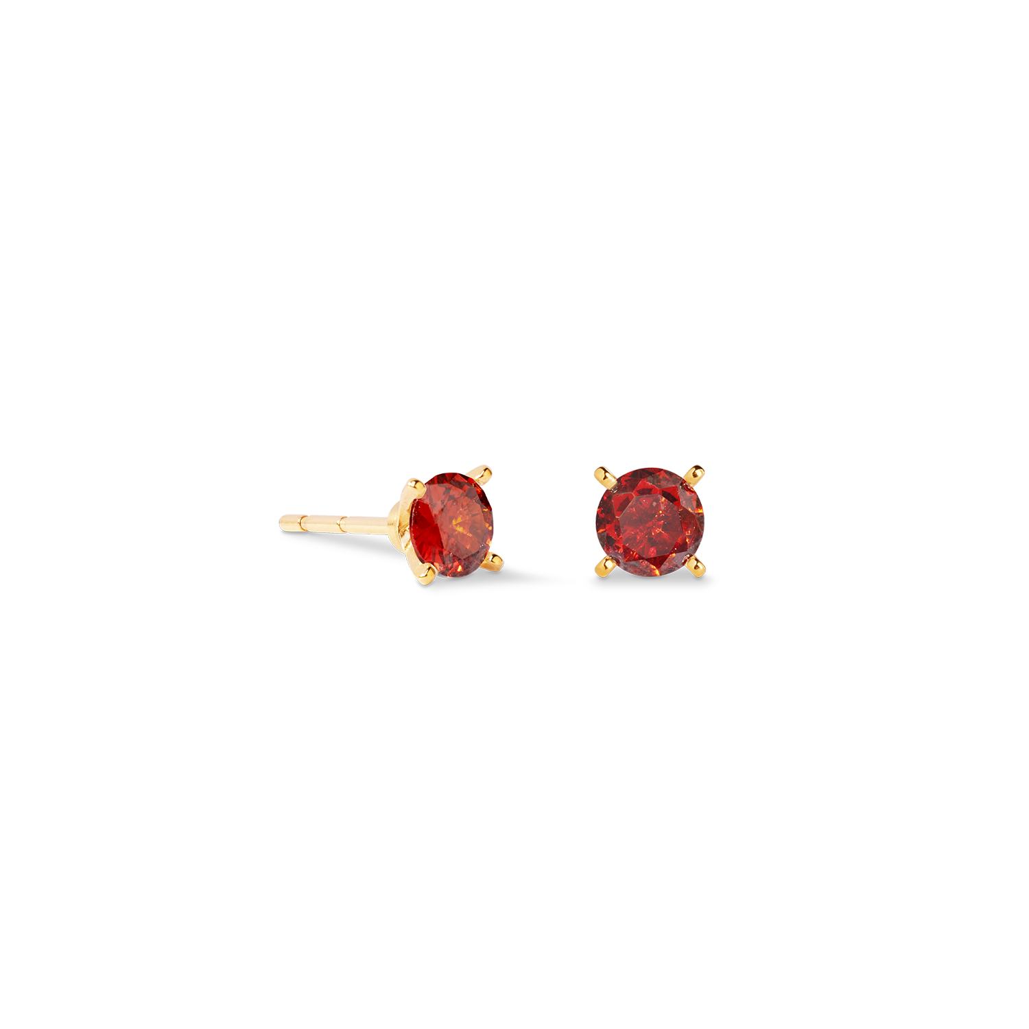 Orecchini a buco Glam Dot 5 mm oro-rosso