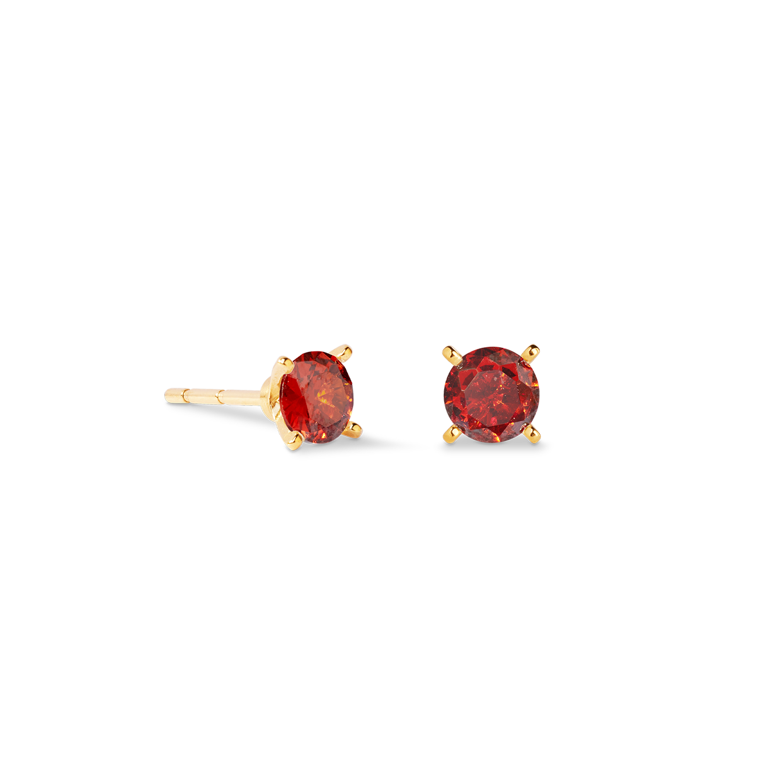 Orecchini a buco Glam Dot 5 mm oro-rosso