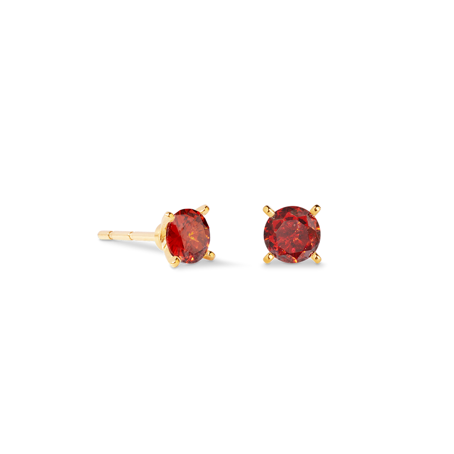 Orecchini a buco Glam Dot 5 mm oro-rosso