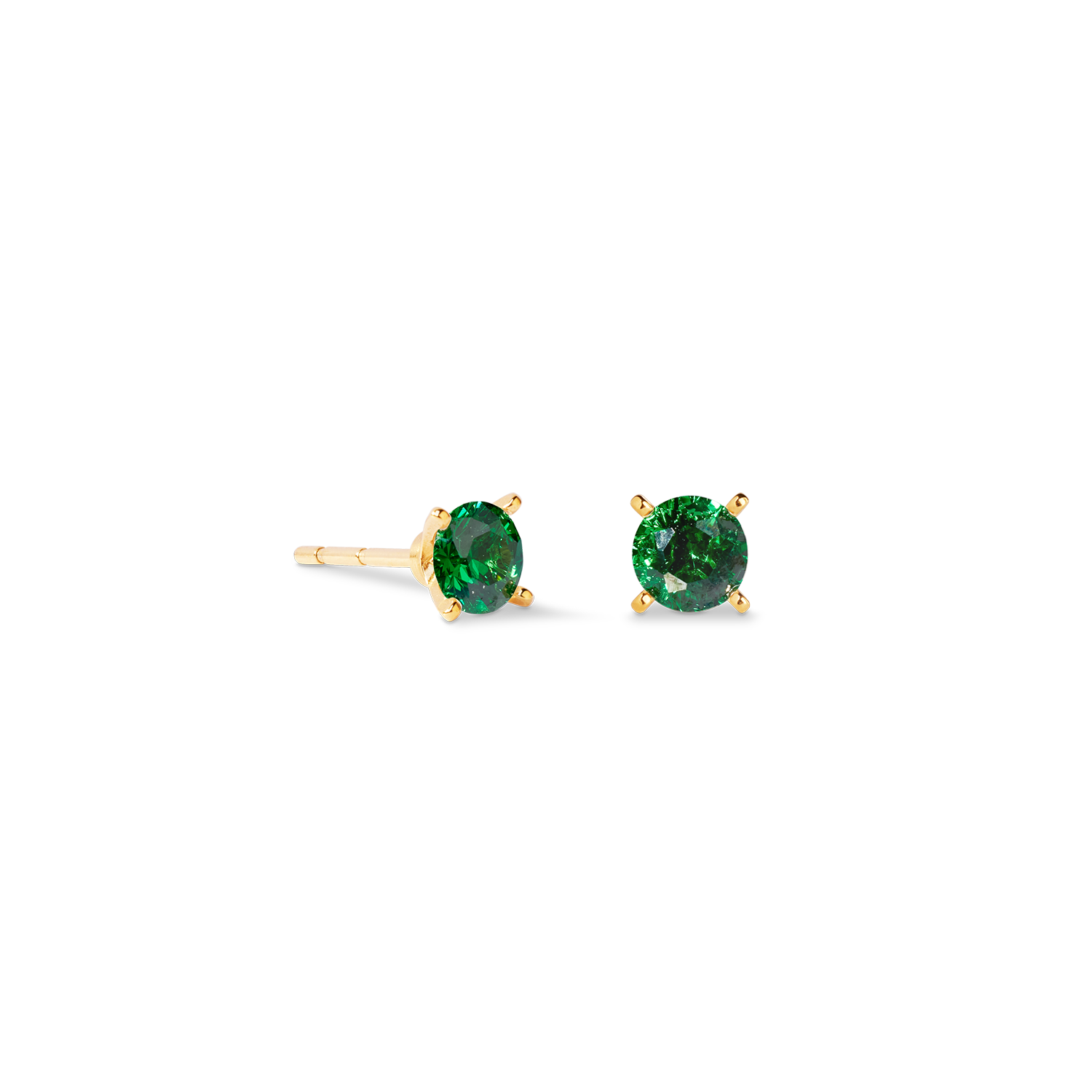 Orecchini a buco Glam Dot 5 mm oro-verde scuro