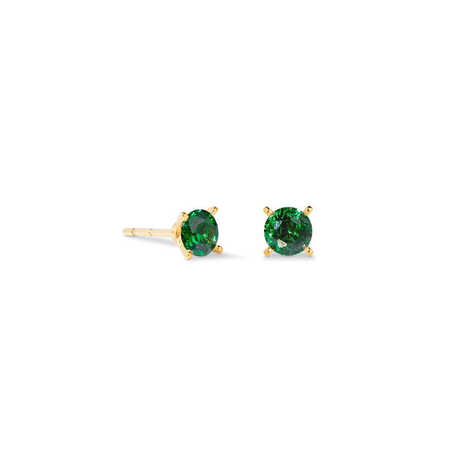 Orecchini a buco Glam Dot 5 mm oro-verde scuro