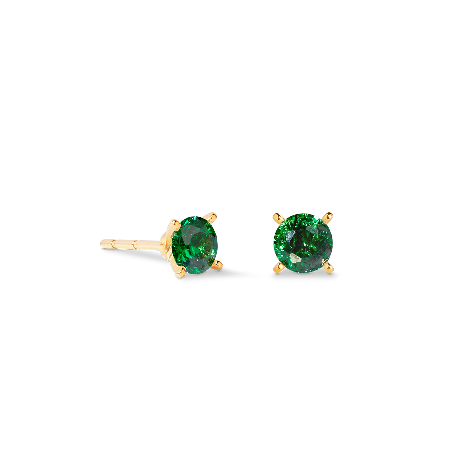 Orecchini a buco Glam Dot 5 mm oro-verde scuro