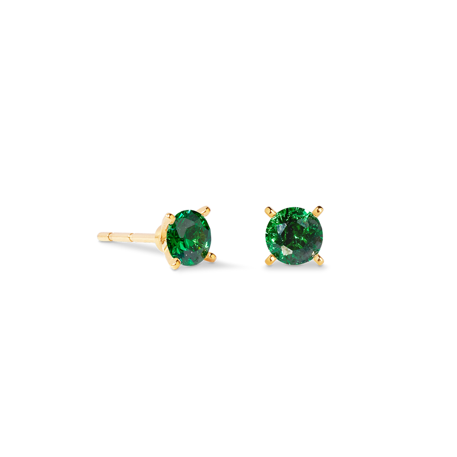 Orecchini a buco Glam Dot 5 mm oro-verde scuro