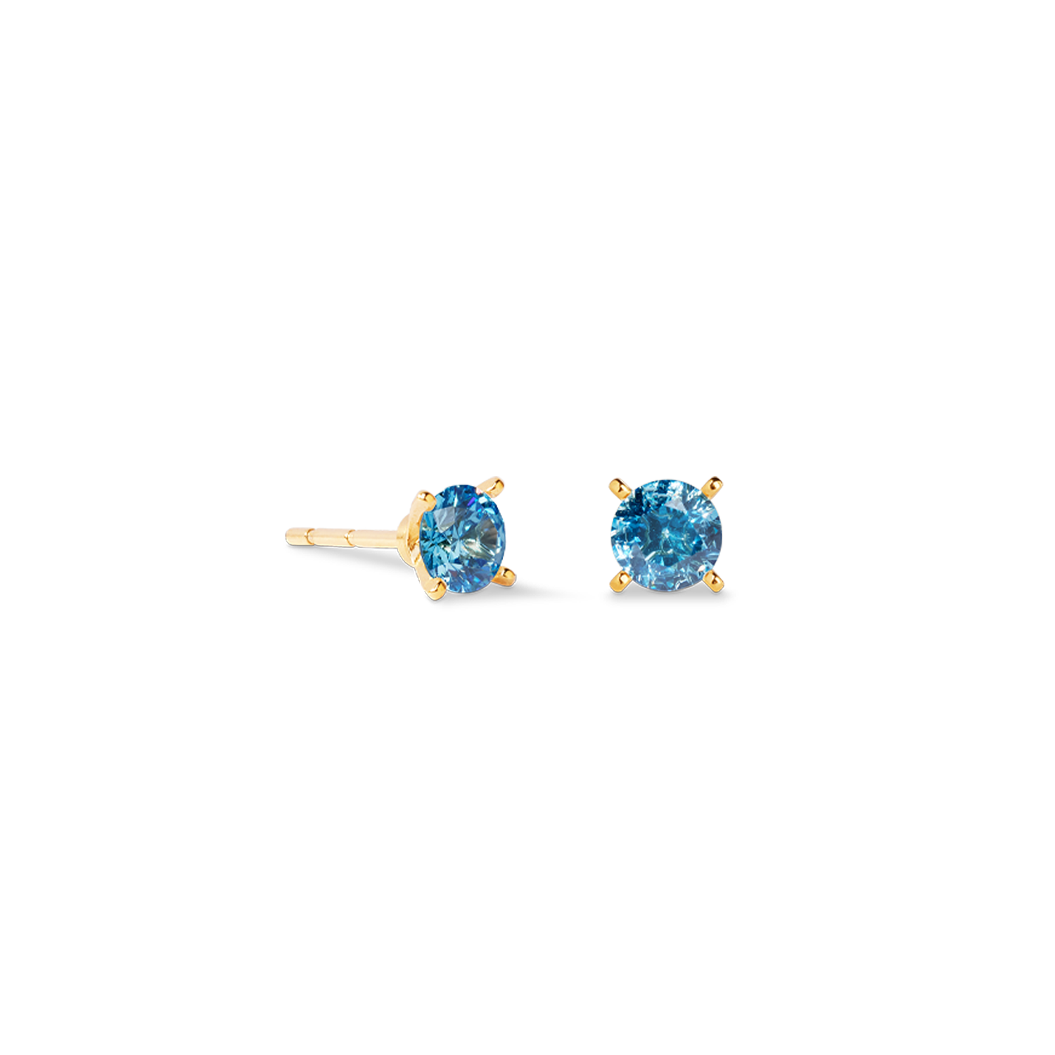 Orecchini a buco Glam Dot 5 mm oro-blu