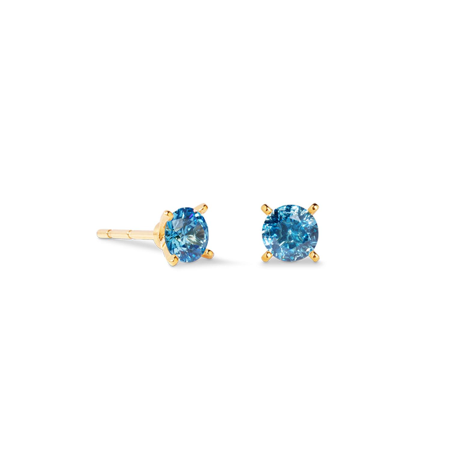 Orecchini a buco Glam Dot 5 mm oro-blu
