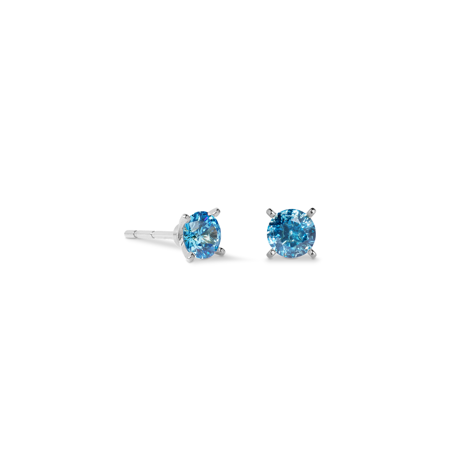 Orecchini a buco Glam Dot 5 mm argento-blu