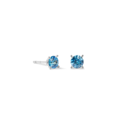 Orecchini a buco Glam Dot 5 mm argento-blu