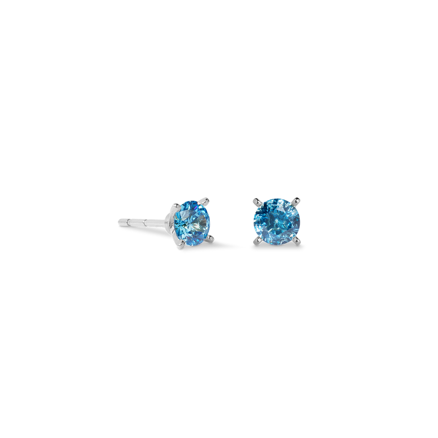 Orecchini a buco Glam Dot 5 mm argento-blu