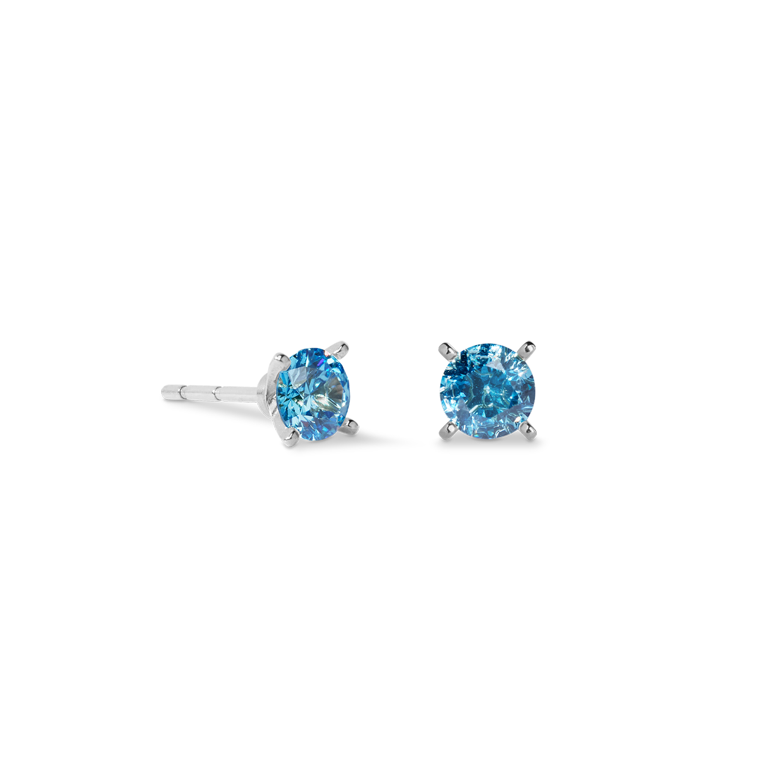 Orecchini a buco Glam Dot 5 mm argento-blu