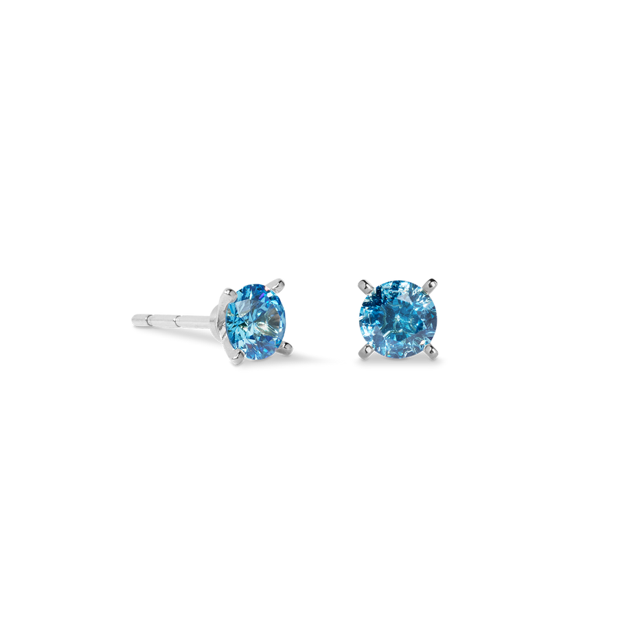 Orecchini a buco Glam Dot 5 mm argento-blu