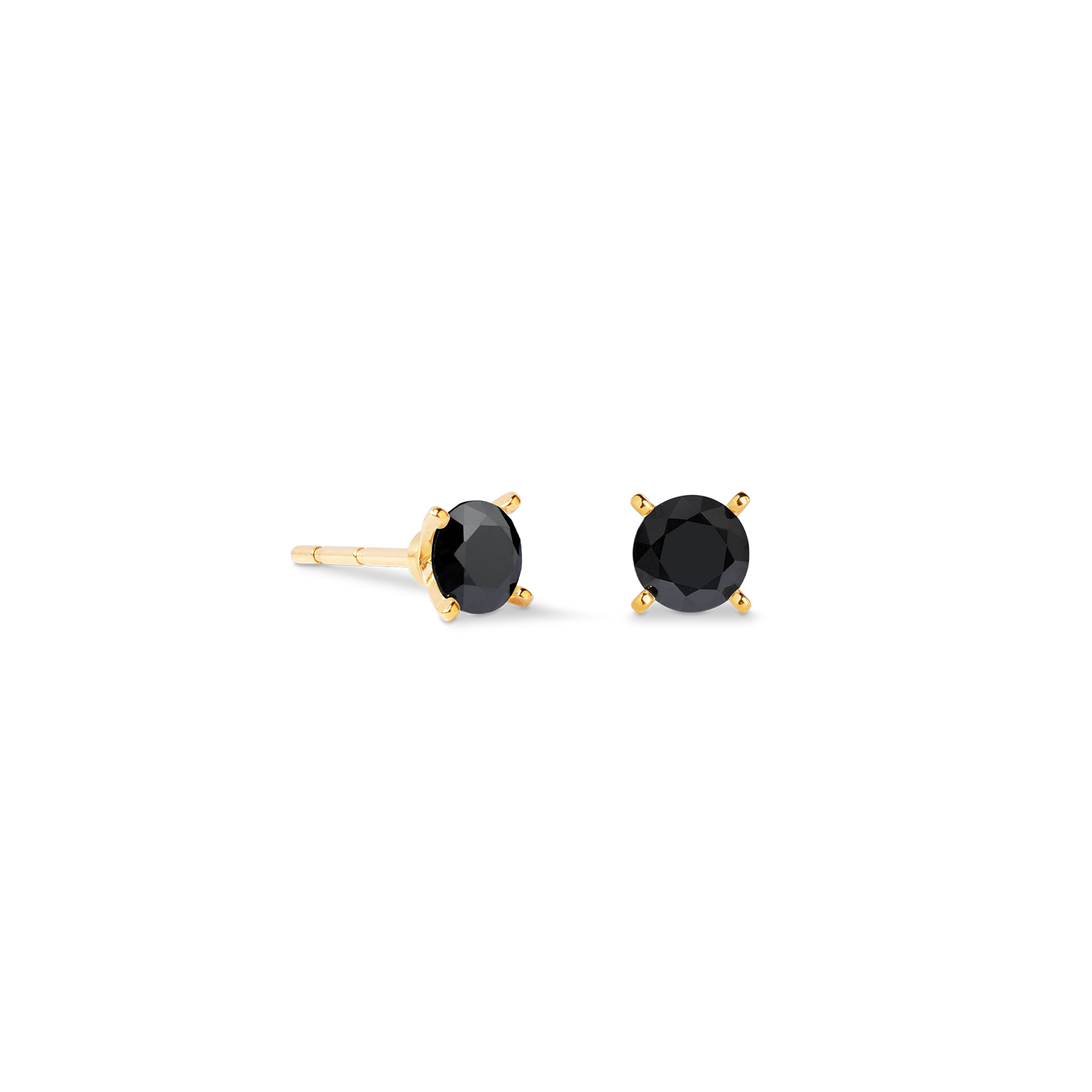 Orecchini a buco Glam Dot 5 mm oro-nero