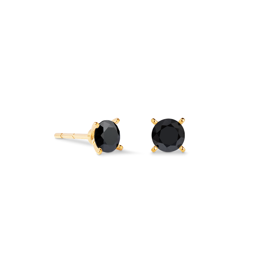 Orecchini a buco Glam Dot 5 mm oro-nero