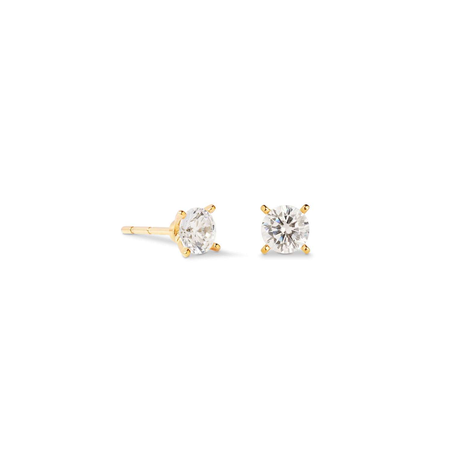 Orecchini a buco Glam Dot 5 mm oro-cristallo