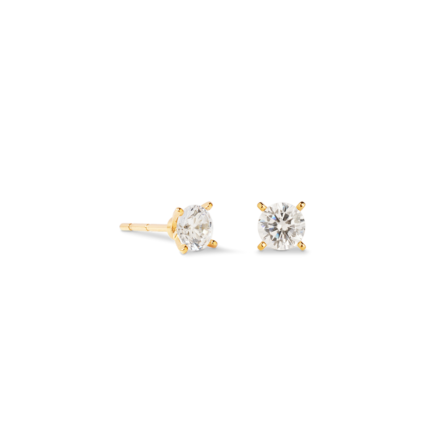 Orecchini a buco Glam Dot 5 mm oro-cristallo