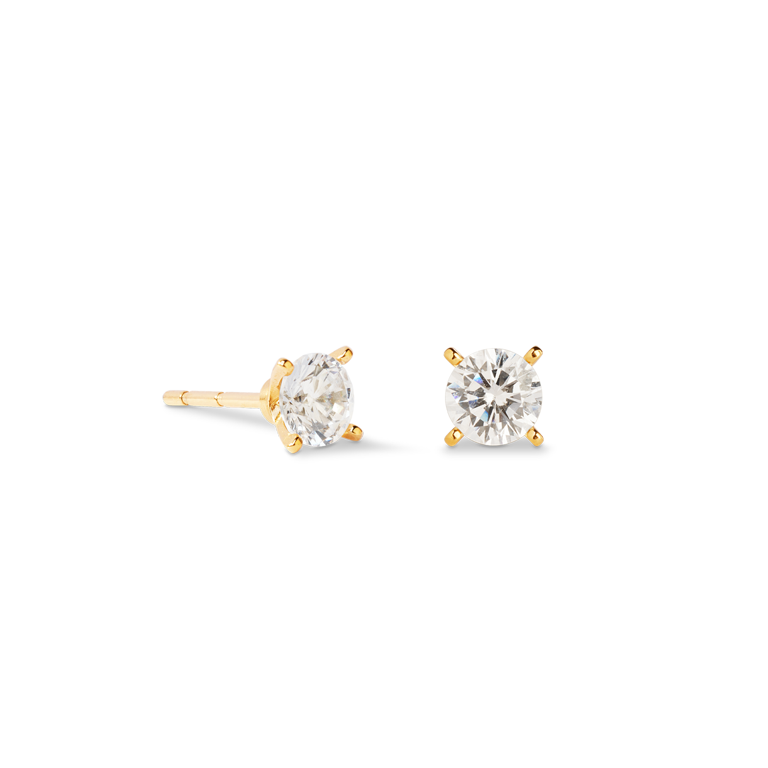 Orecchini a buco Glam Dot 5 mm oro-cristallo