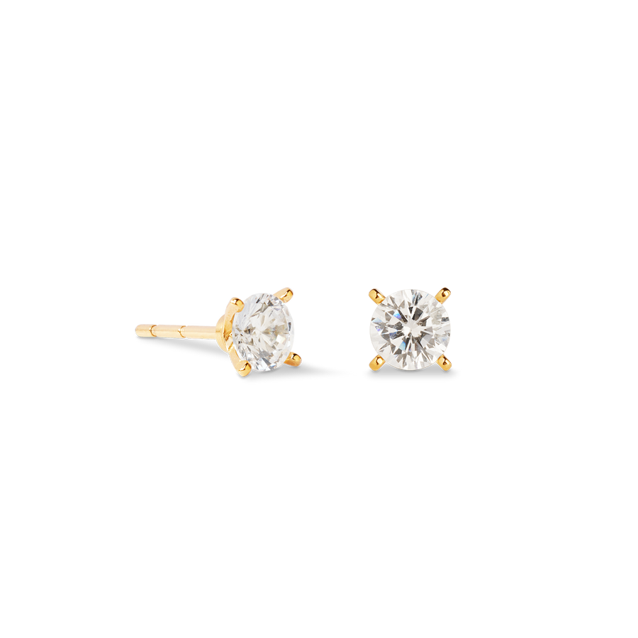 Orecchini a buco Glam Dot 5 mm oro-cristallo