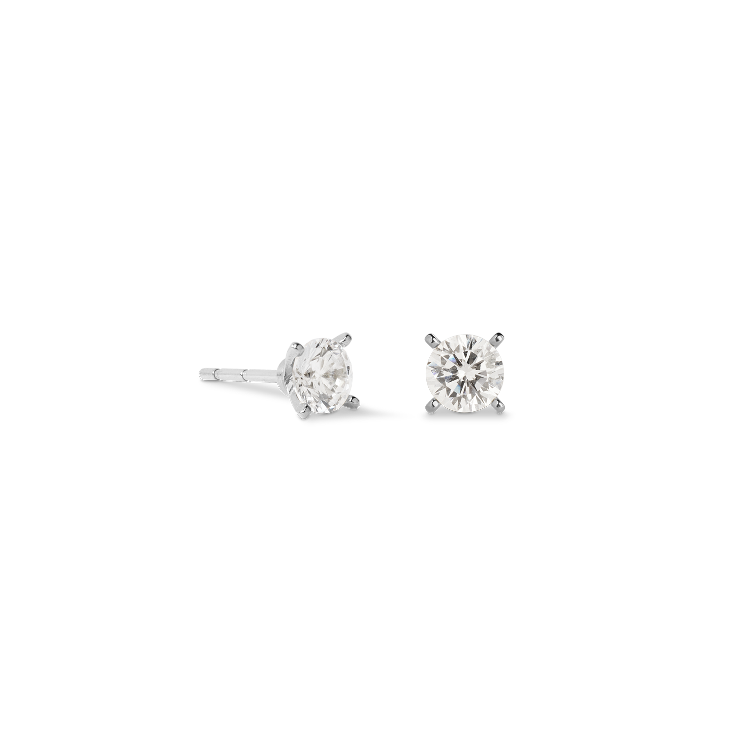Orecchini a buco Glam Dot 5 mm argento-cristallo