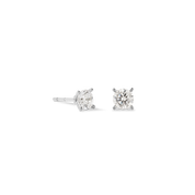 Orecchini a buco Glam Dot 5 mm argento-cristallo