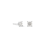 Orecchini a buco Glam Dot 5 mm argento-cristallo