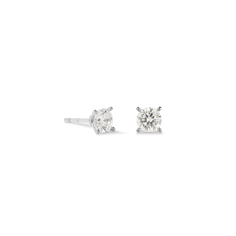 Orecchini a buco Glam Dot 5 mm argento-cristallo