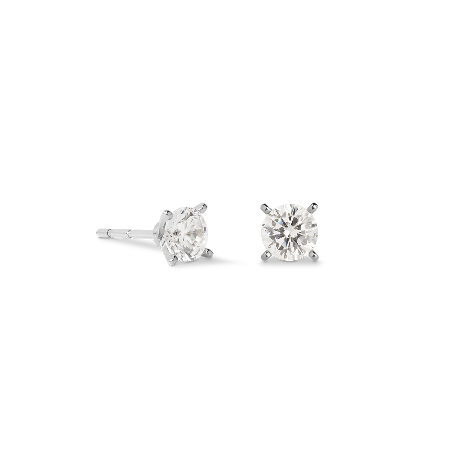 Orecchini a buco Glam Dot 5 mm argento-cristallo