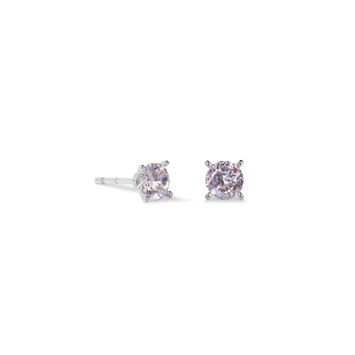 Orecchini a buco Glam Dot 5 mm argento-rosa