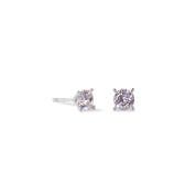 Orecchini a buco Glam Dot 5 mm argento-rosa