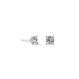 Orecchini a buco Glam Dot 5 mm argento-rosa