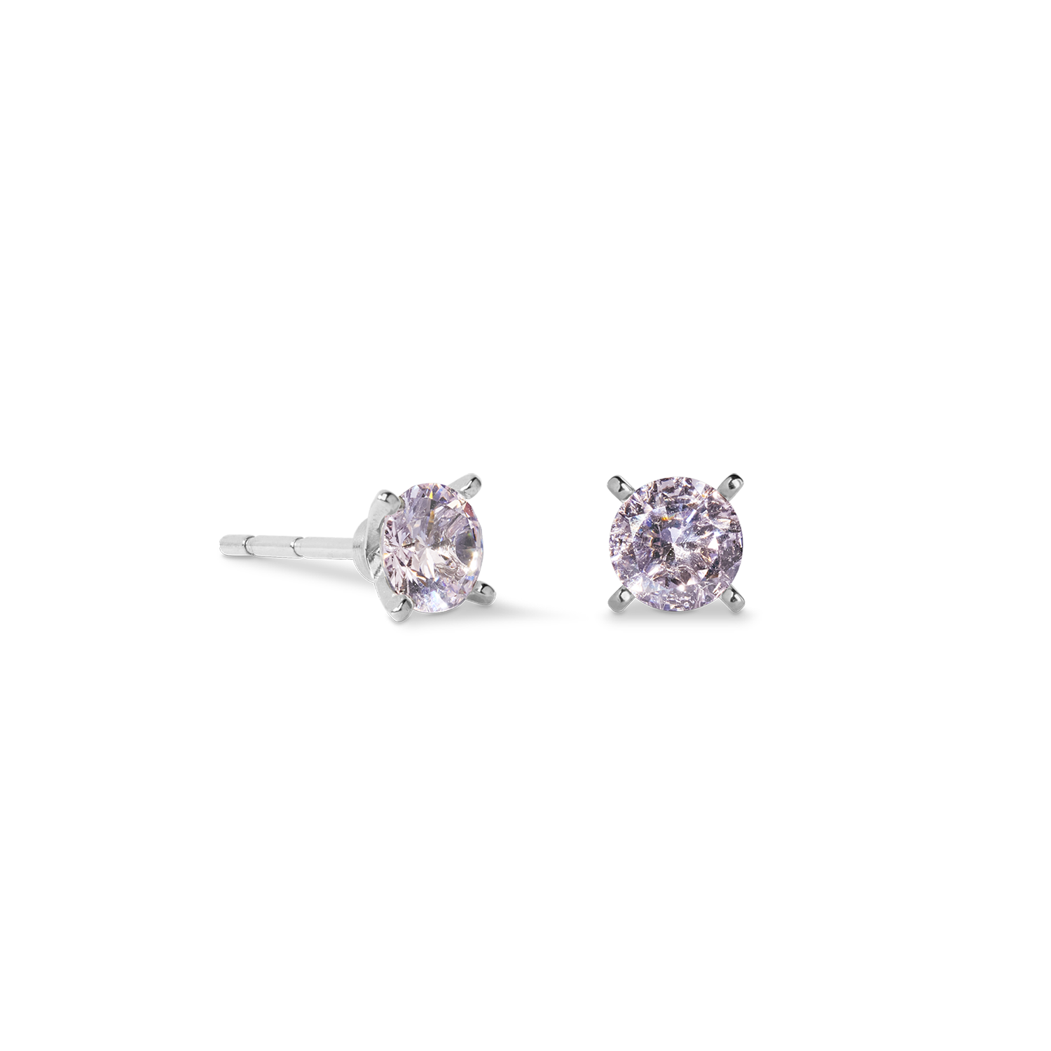 Orecchini a buco Glam Dot 5 mm argento-rosa